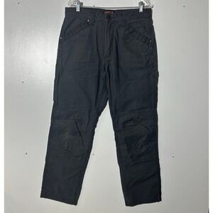 Ridgecut Toughwear Mens Black Ripstop Work Pants Double Knee Carpenter 34x34
